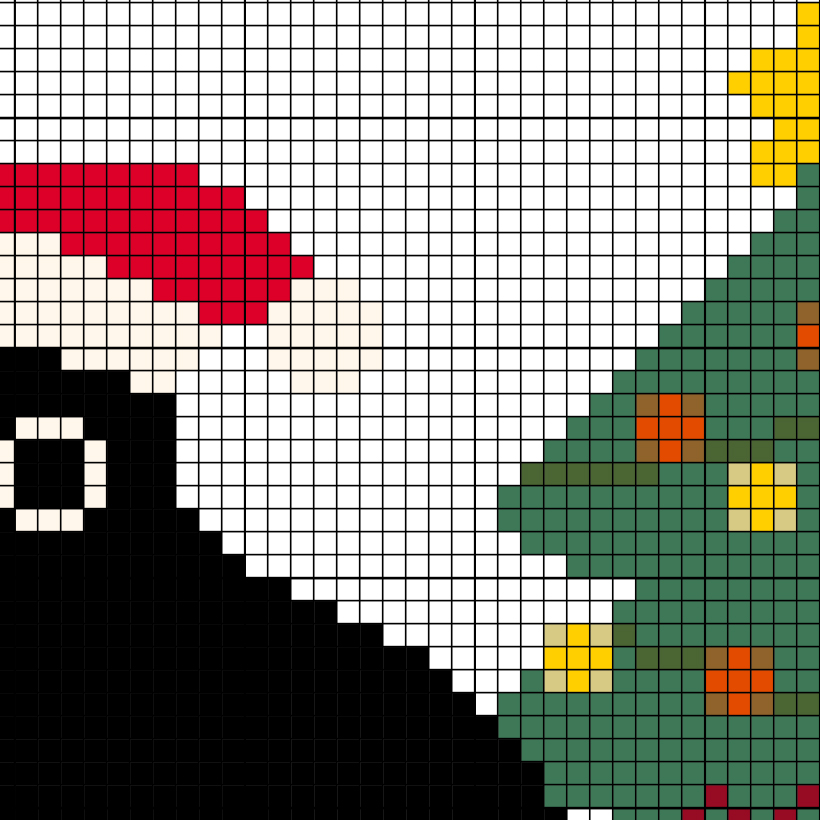 Black Cat Christmas Cross Stitch Pattern - Image 3