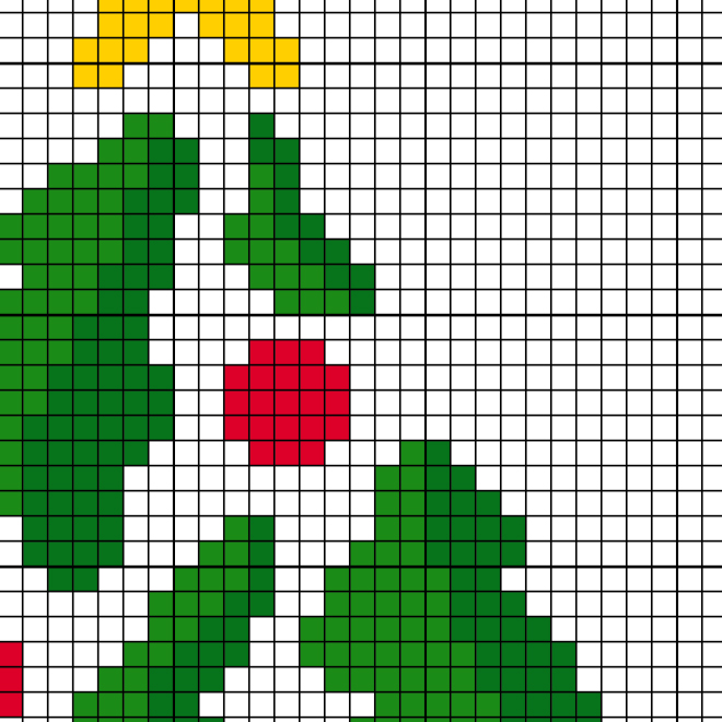 Christmas Tree Holly Cross Stitch Pattern - Image 3