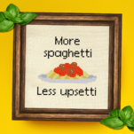 More Spaghetti, Less Upsetti Cross Stitch Pattern