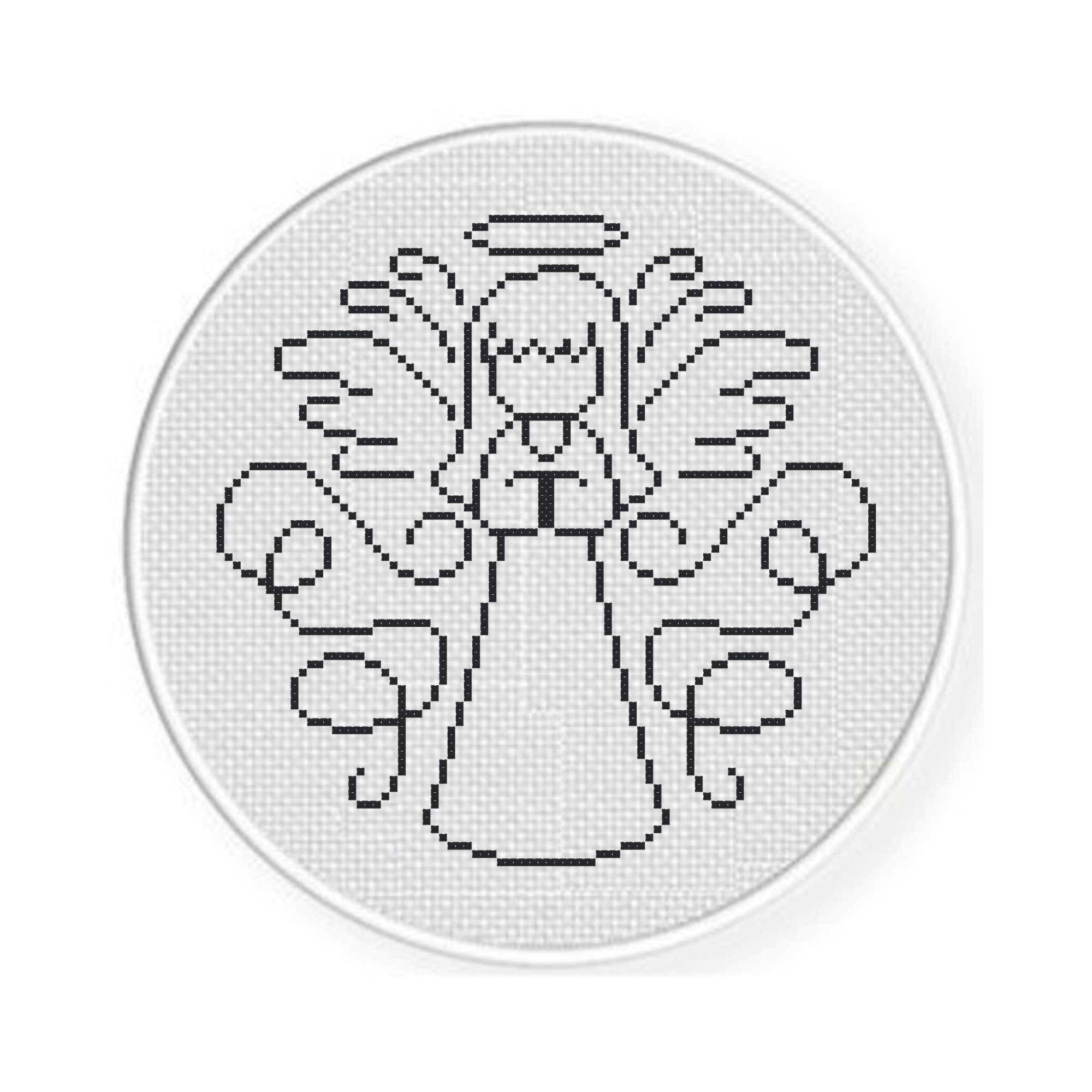 Angel Pray Swirl Cross Stitch Pattern - Image 2
