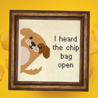 I Heard The Chip Bag Open Cross Stitch Pattern