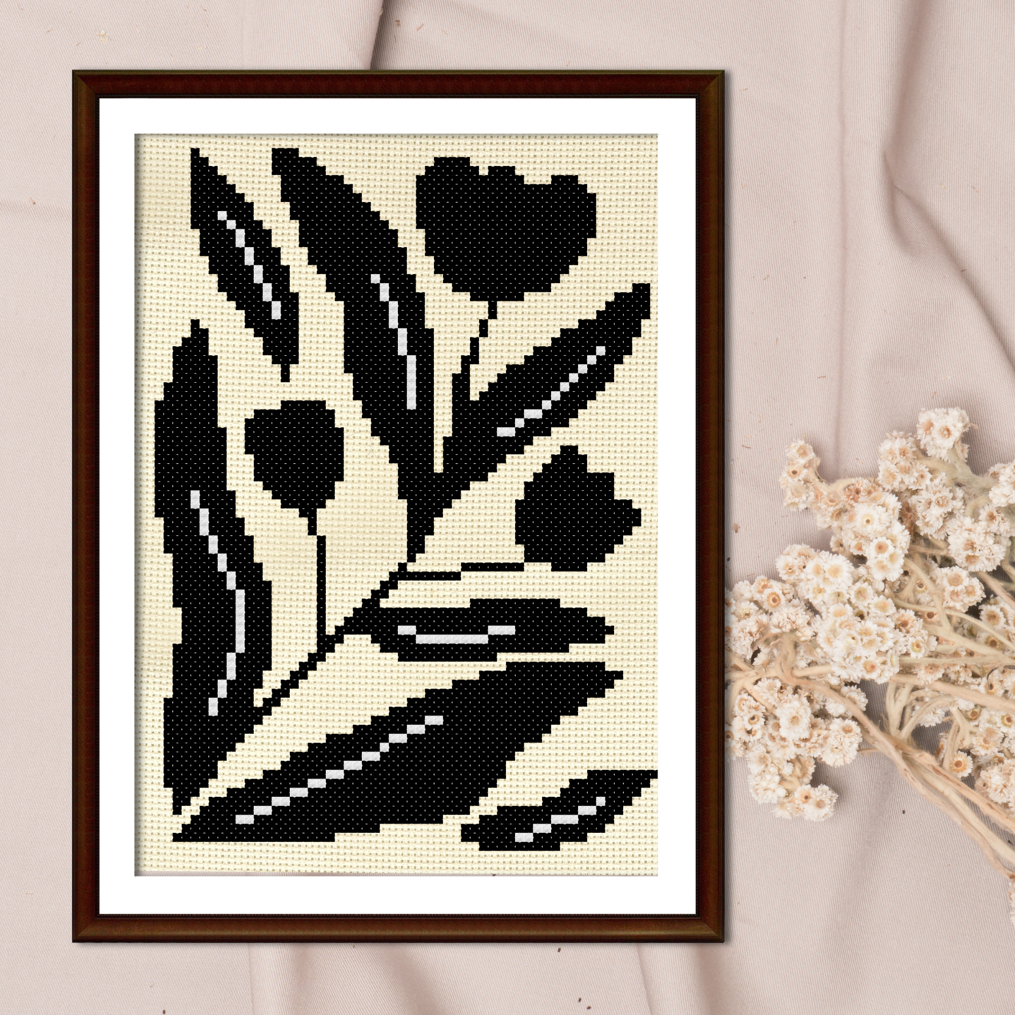 Shadow Flora Cross Stitch Pattern