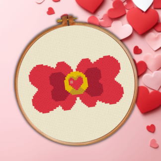 Heart Ribbon Cross Stitch Pattern