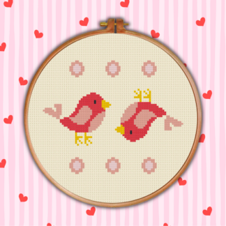 Bird Floral Cross Stitch Pattern