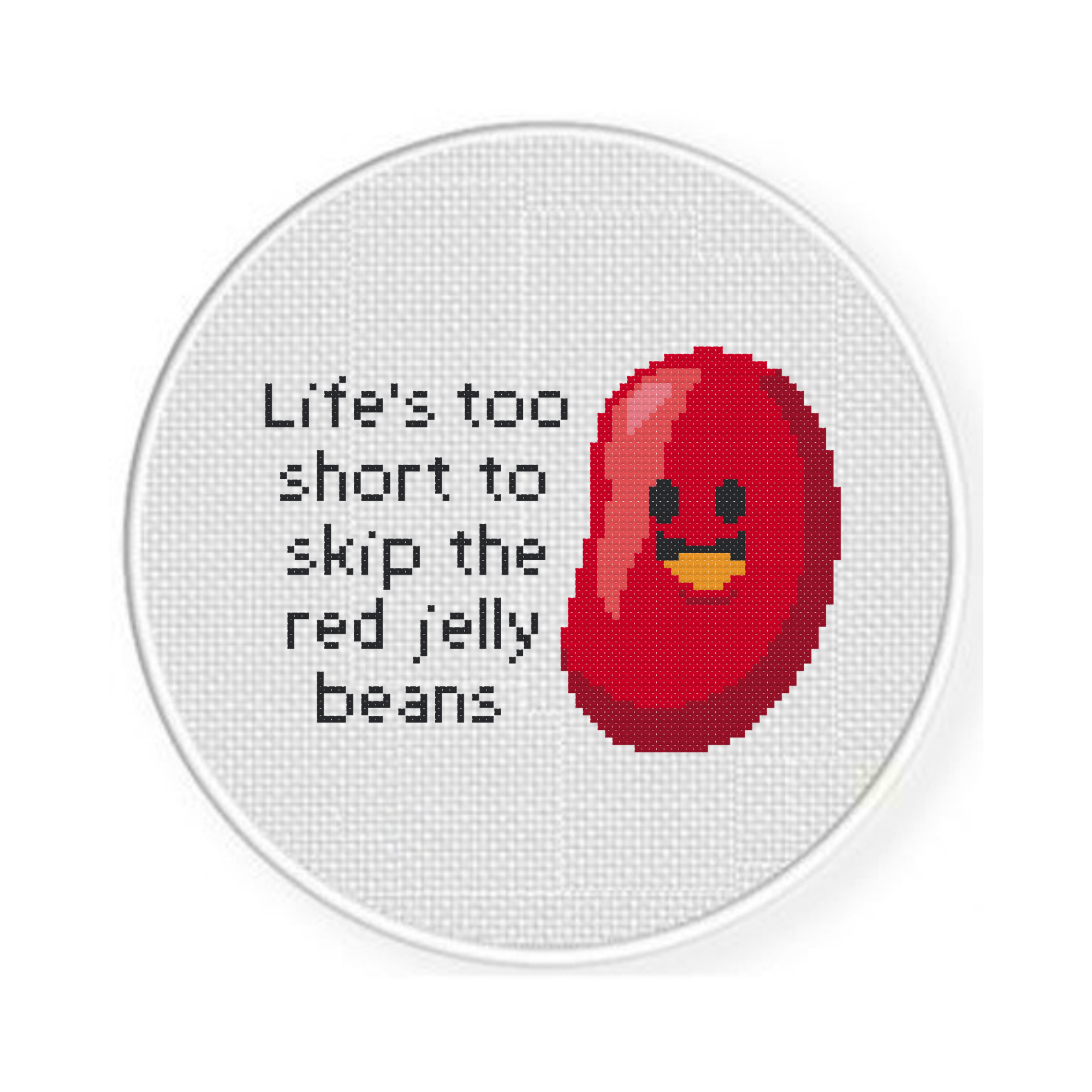 Life’s Too Short To Skip The Red Jelly Beans Cross Stitch Pattern - Image 2