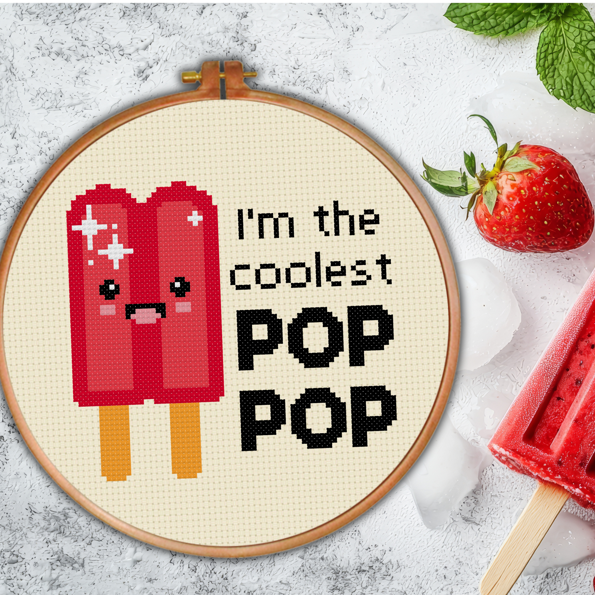 I'm The Coolest Pop Pop Cross Stitch Pattern