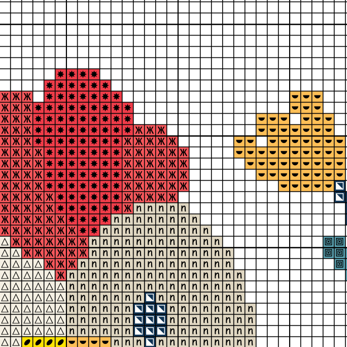 Chicken Head Cross Stitch Pattern - Image 3