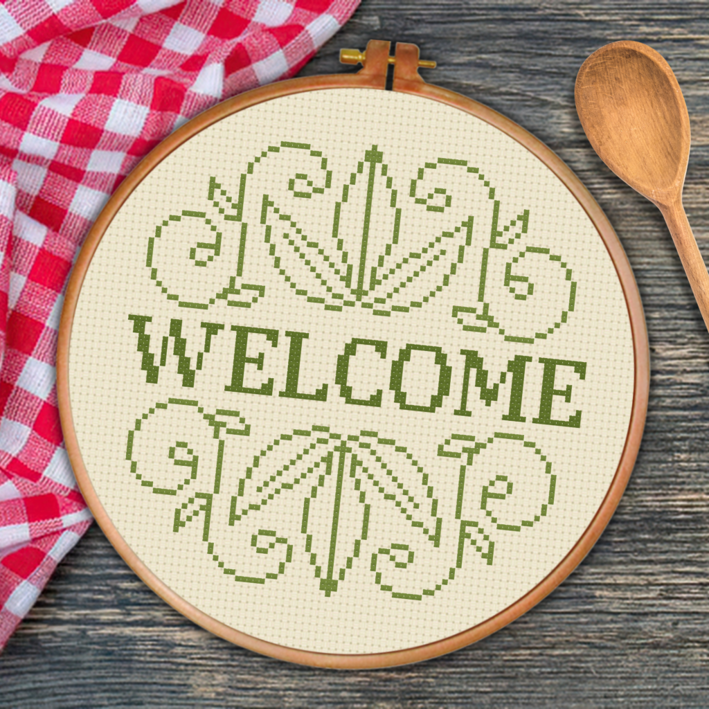 Welcome Pattern Welcome Cross Stitch Pattern – Daily Cross Stitch