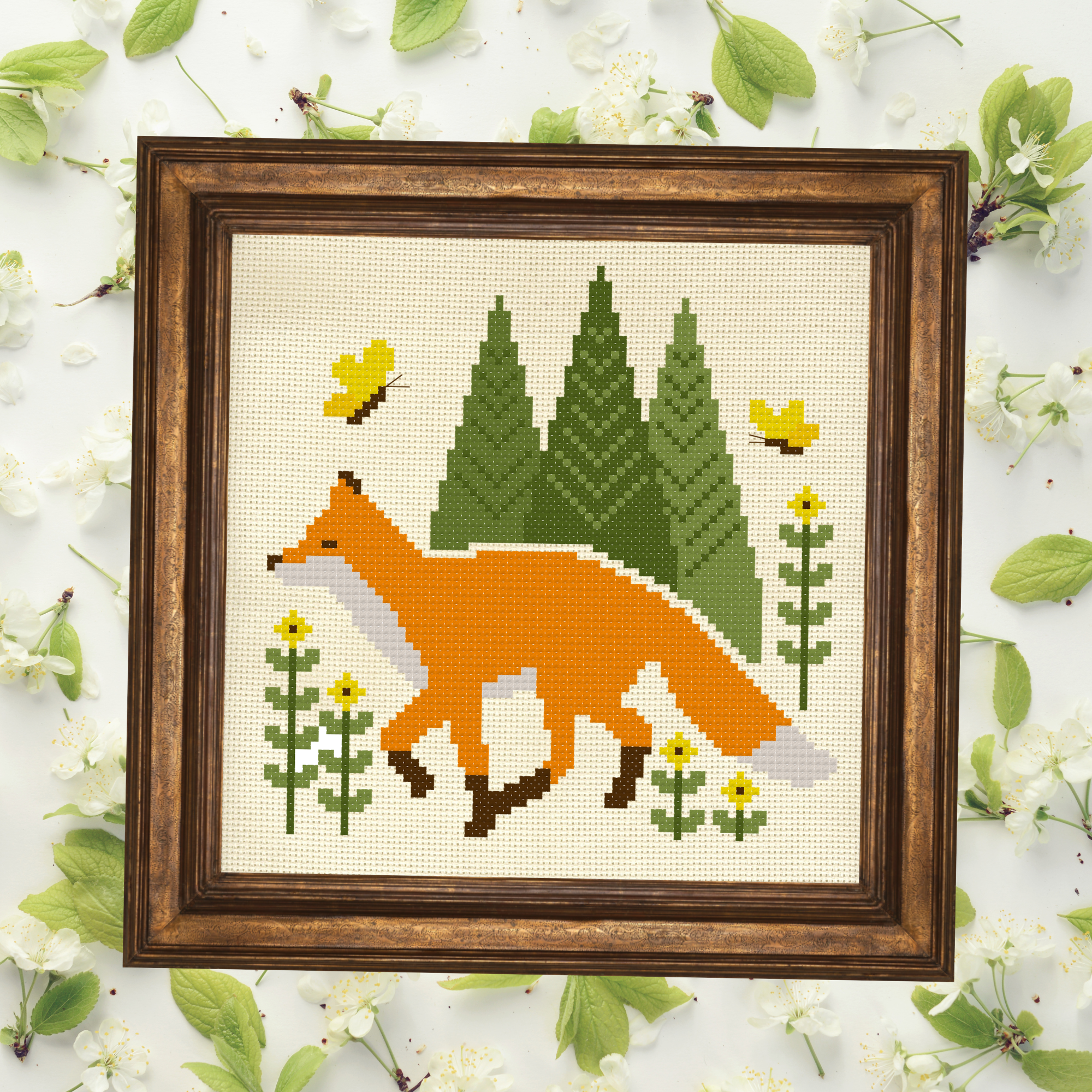 Woodland Fox Cross Stitch Pattern