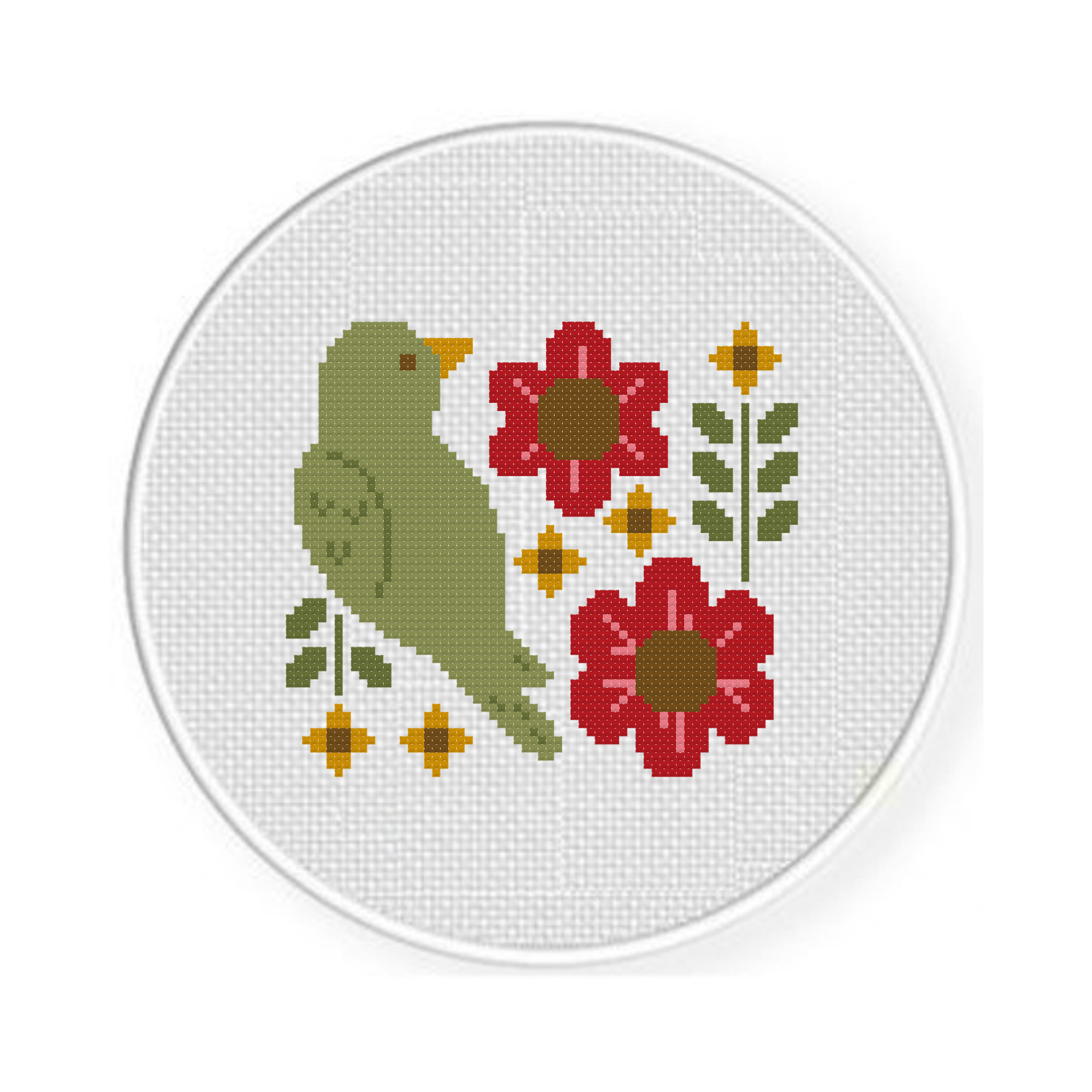 Folksy Bird Cross Stitch Pattern - Image 2
