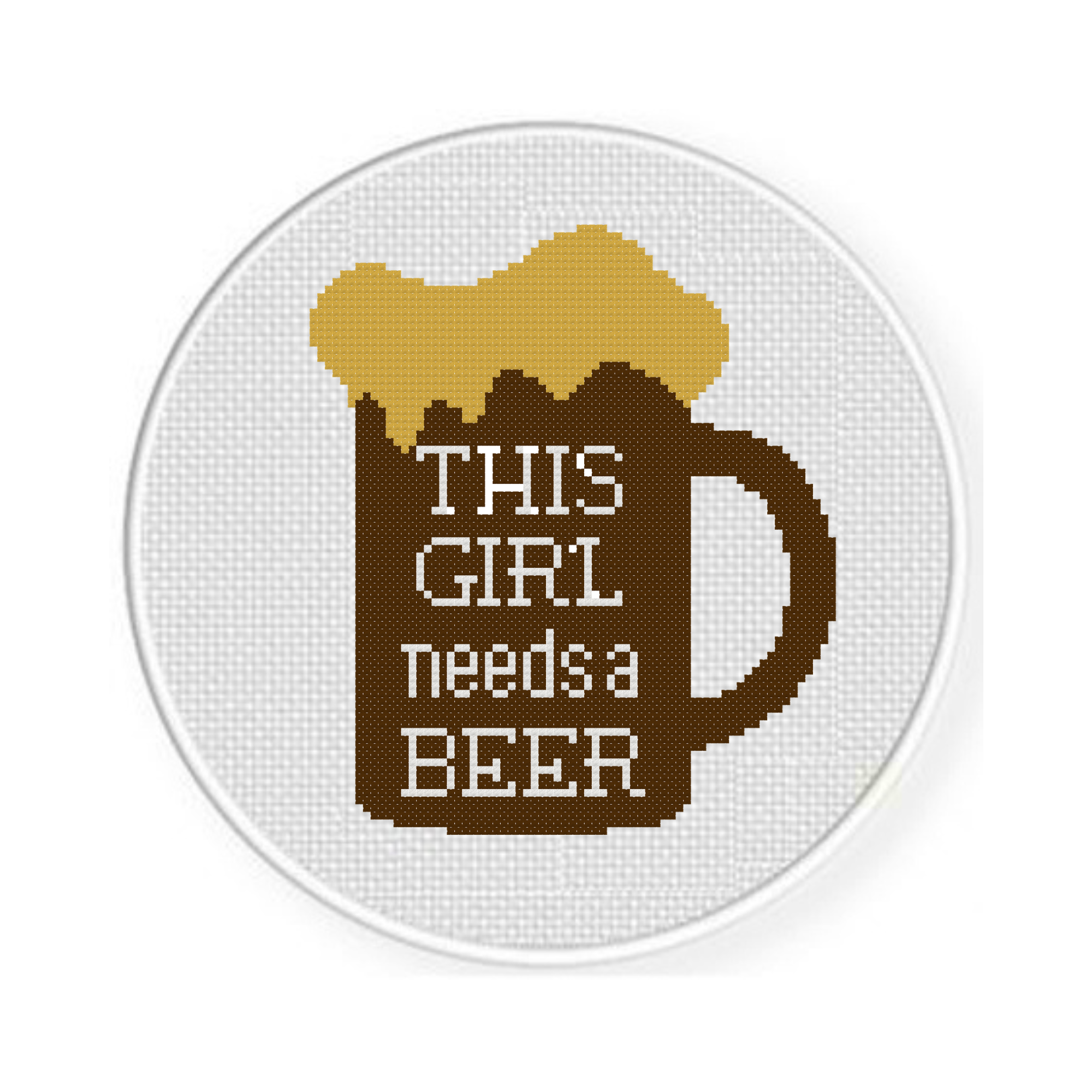 This Girl Needs A Beer Cross Stitch Pattern - Image 2