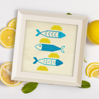 Sardines And Lemons Cross Stitch Pattern