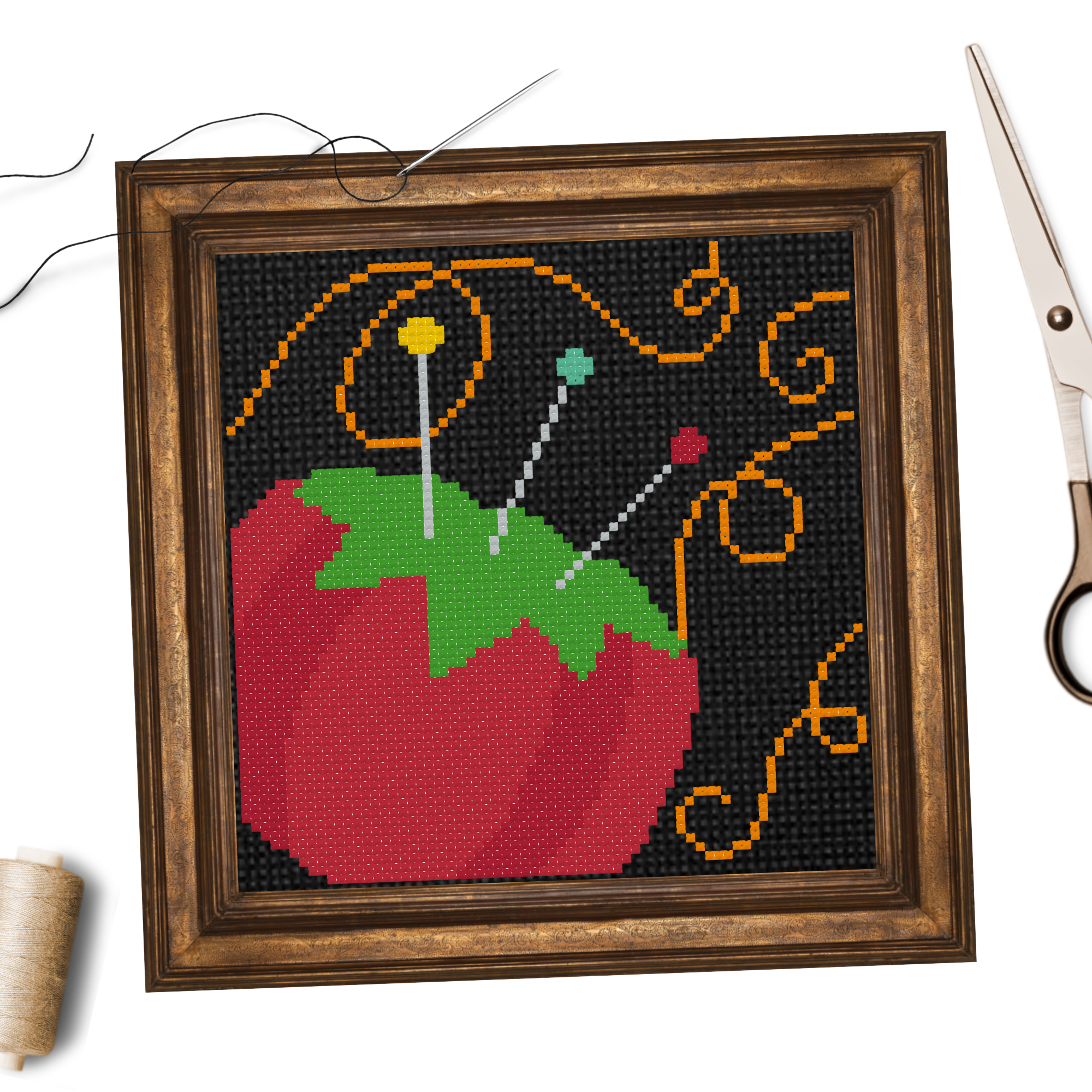 Pin Cushion Frame Cross Stitch Pattern