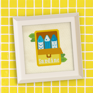 Canned Sardines Cross Stitch Pattern