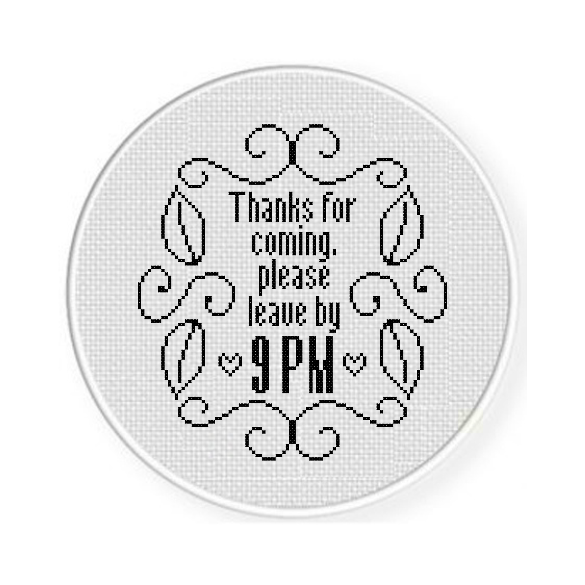 Thanks For Coming Cross Stitch Pattern - Image 2