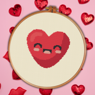 Happy Heart Cross Stitch Pattern