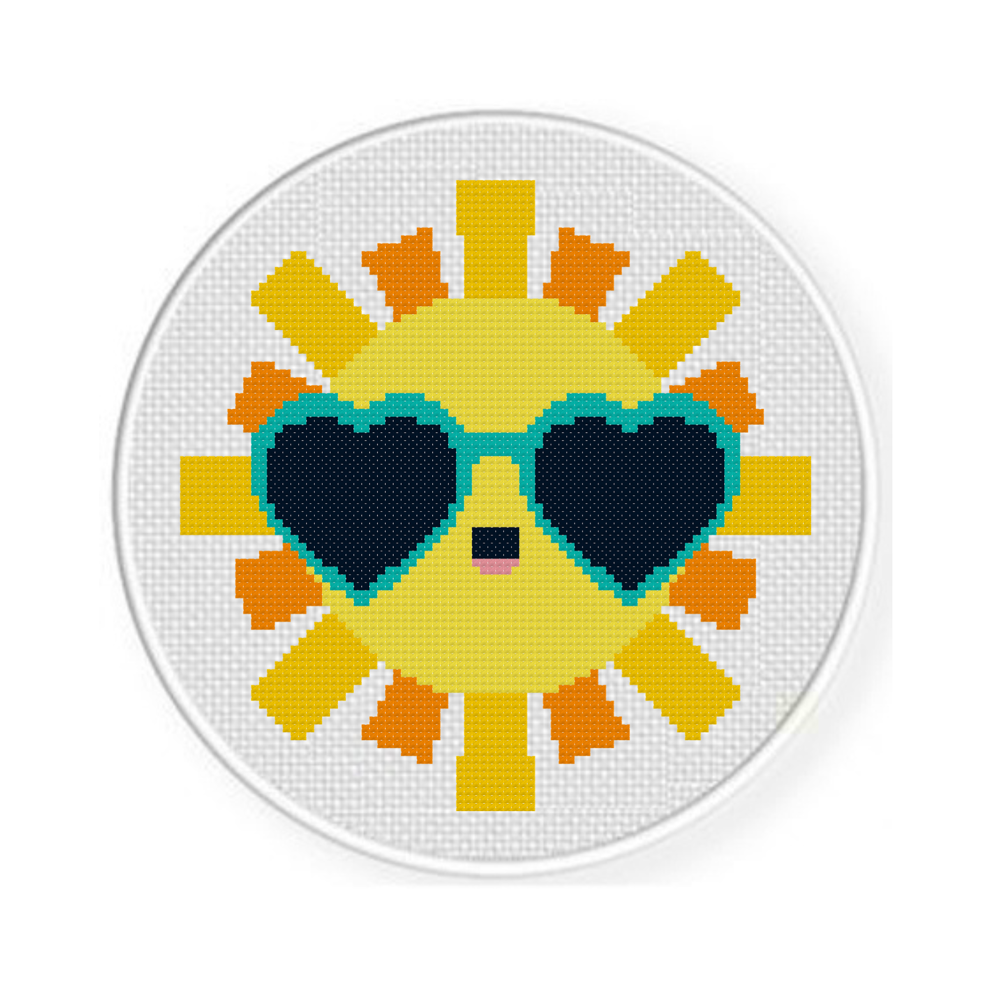 Heart Sun Cross Stitch Pattern - Image 2