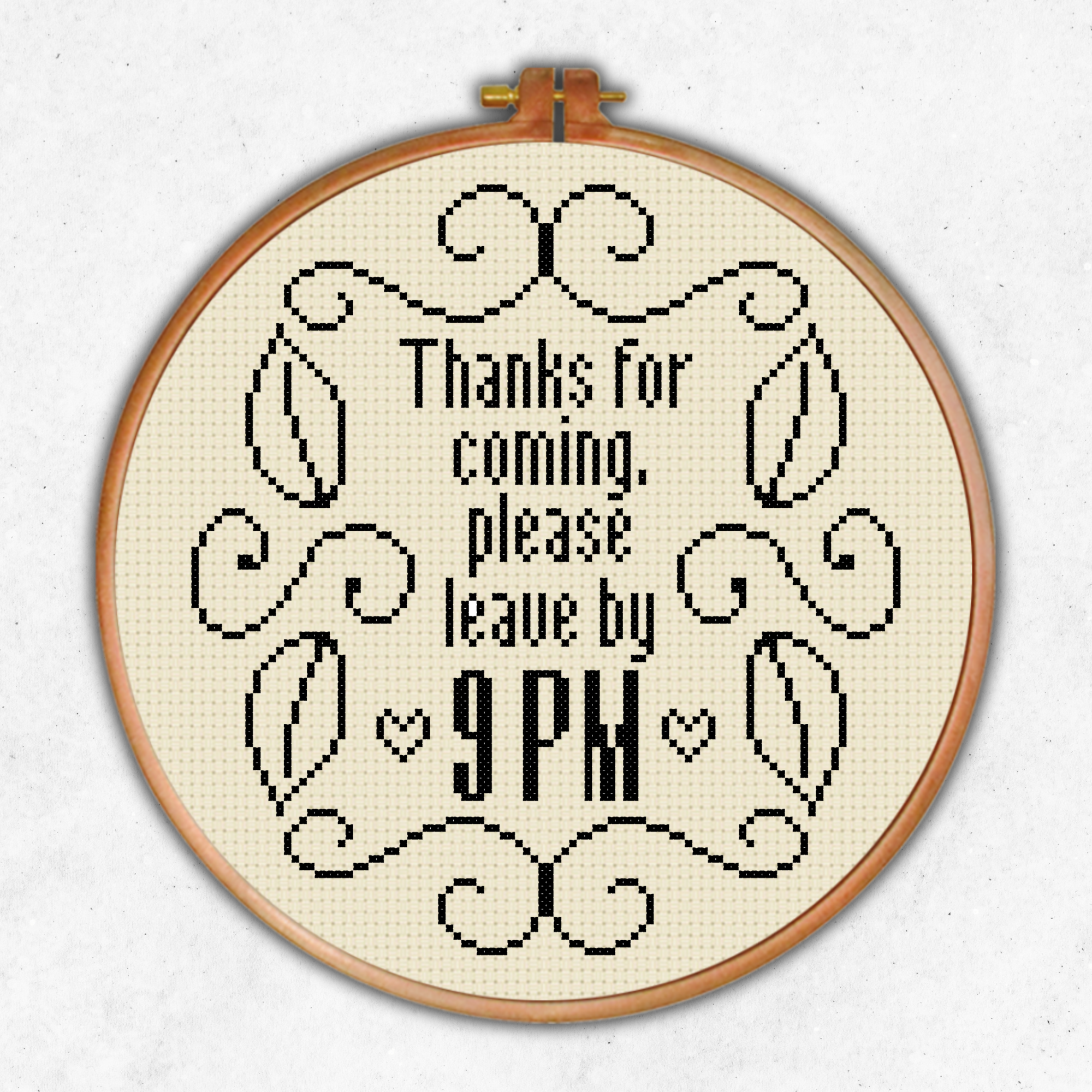 Thanks For Coming Cross Stitch Pattern