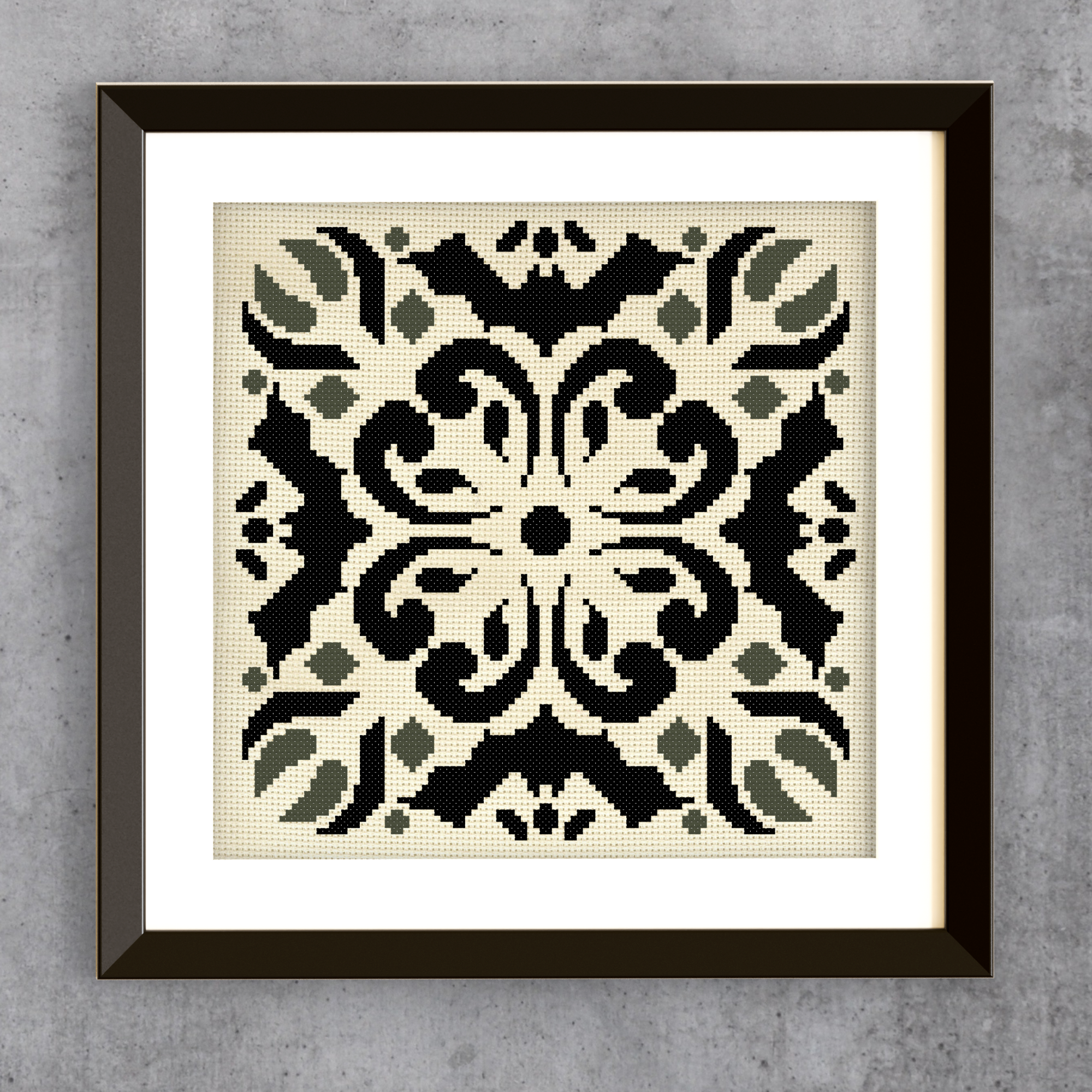Spook Bat Tile Cross Stitch Pattern