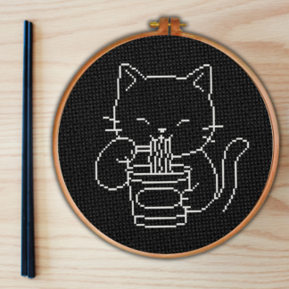 Kitty Noodle Cross Stitch Pattern