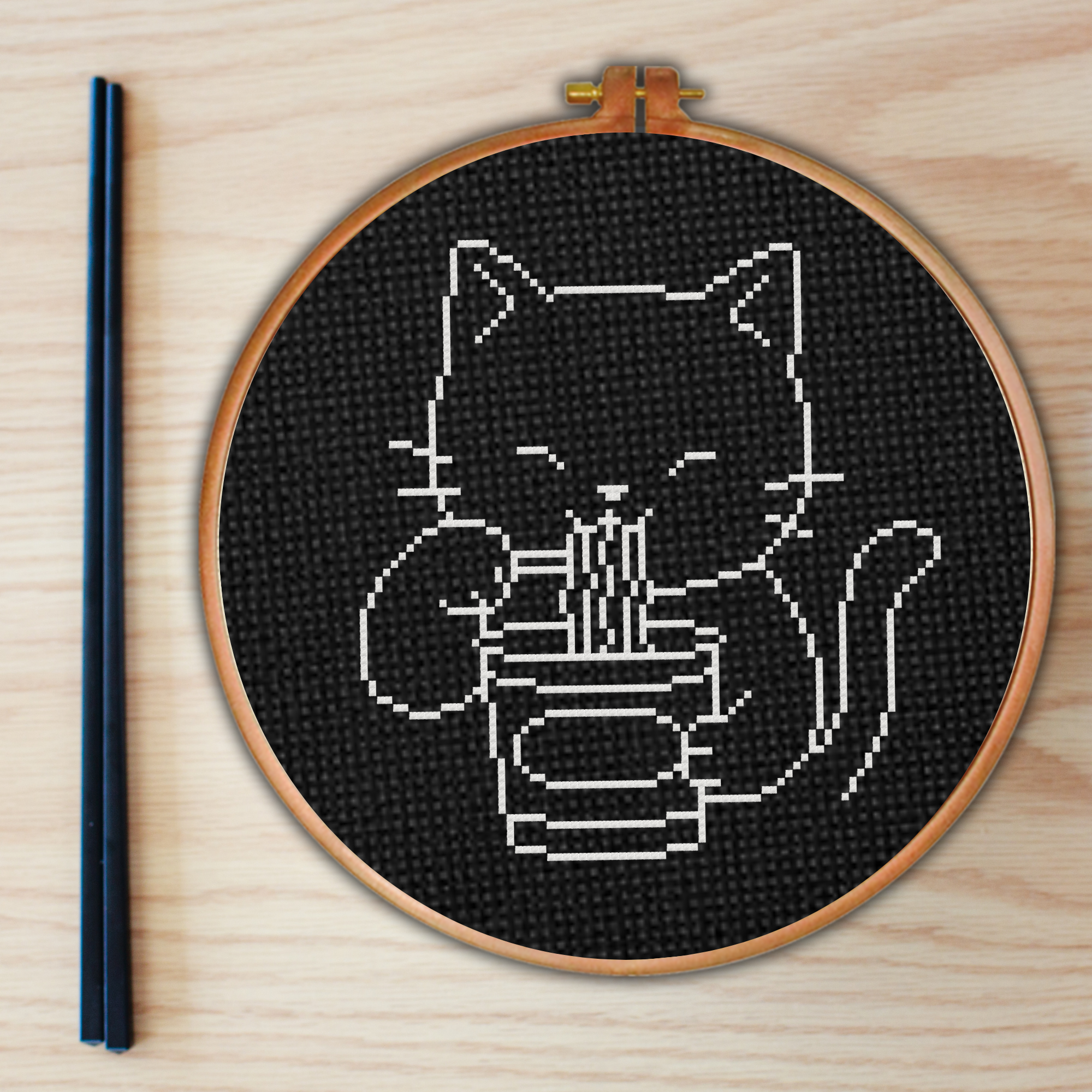 Kitty Noodle Cross Stitch Pattern
