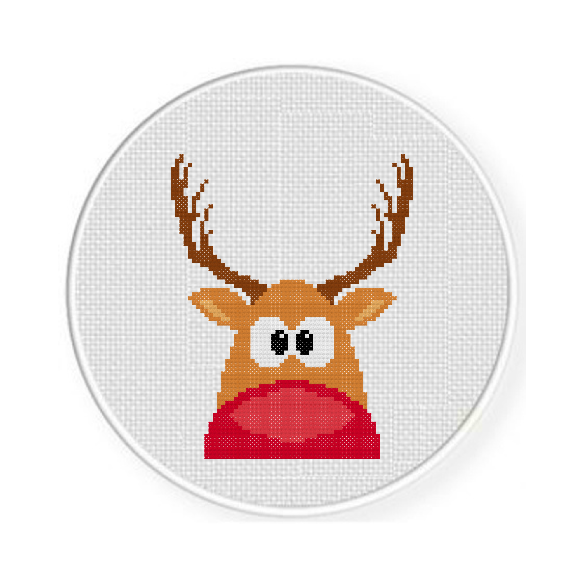Red Nose Reindeer Cross Stitch Pattern - Image 2