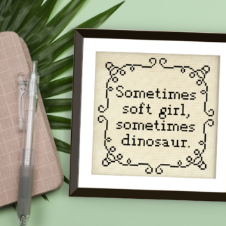 Sometimes Soft Girl Cross Stitch Pattern