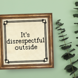 It's Disrespectful Outside Cross Stitch Pattern