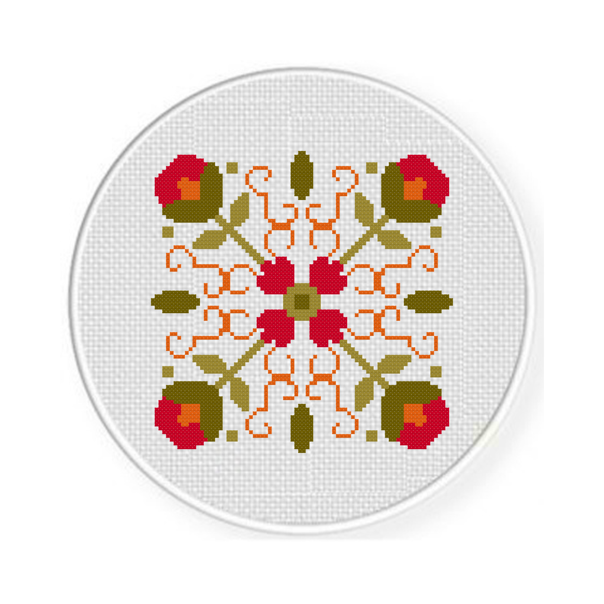 Floral Harmony Deco Cross Stitch Pattern - Image 2
