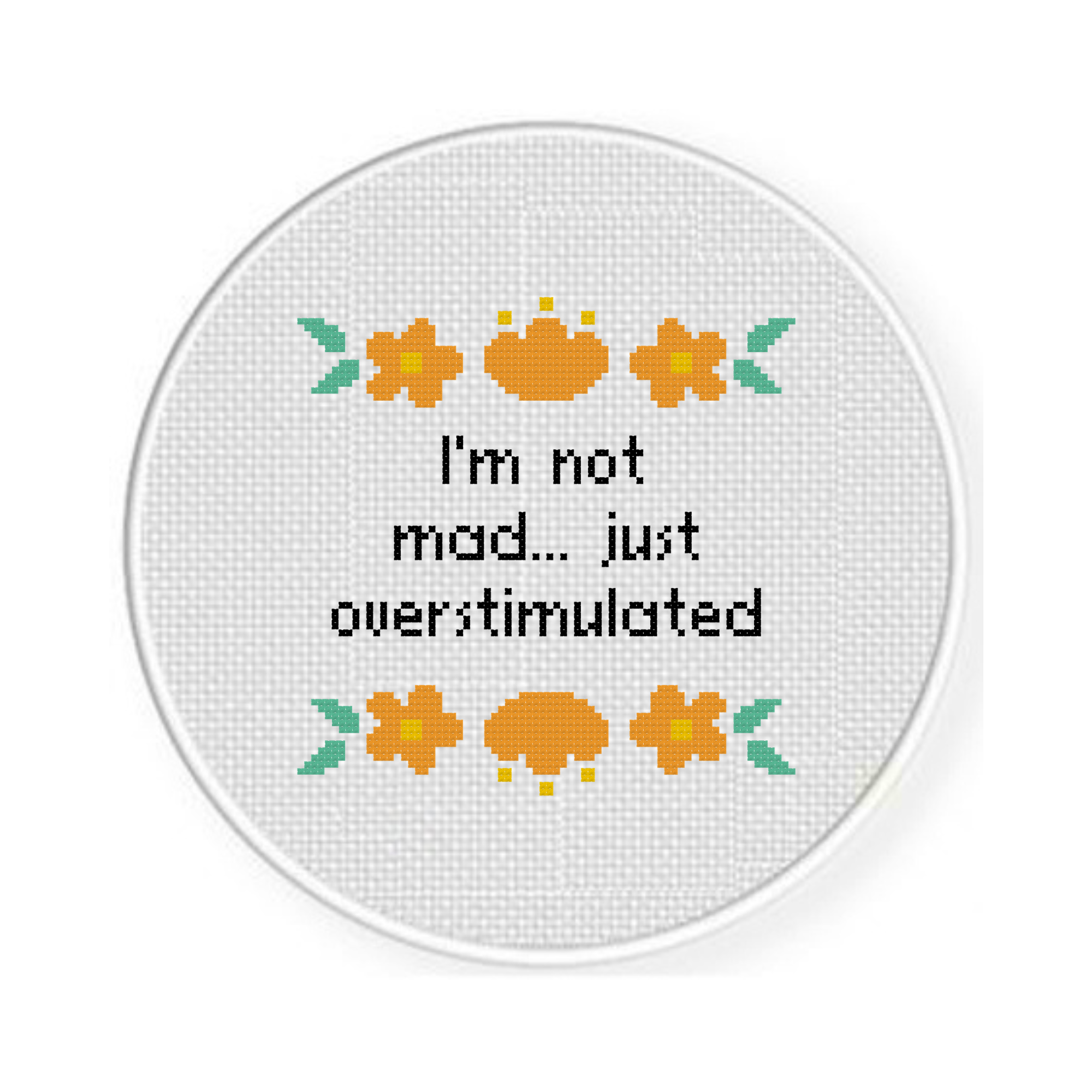 I'm Not Mad Cross Stitch Pattern - Image 2
