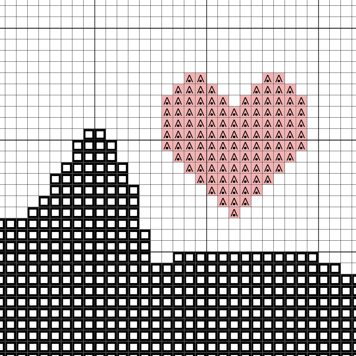 Black Cat Love Cross Stitch Pattern - Image 4