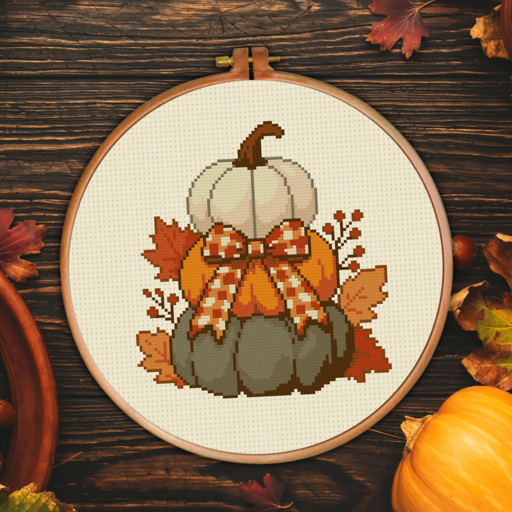 Autumn Pumpkins Cross Stitch Pattern