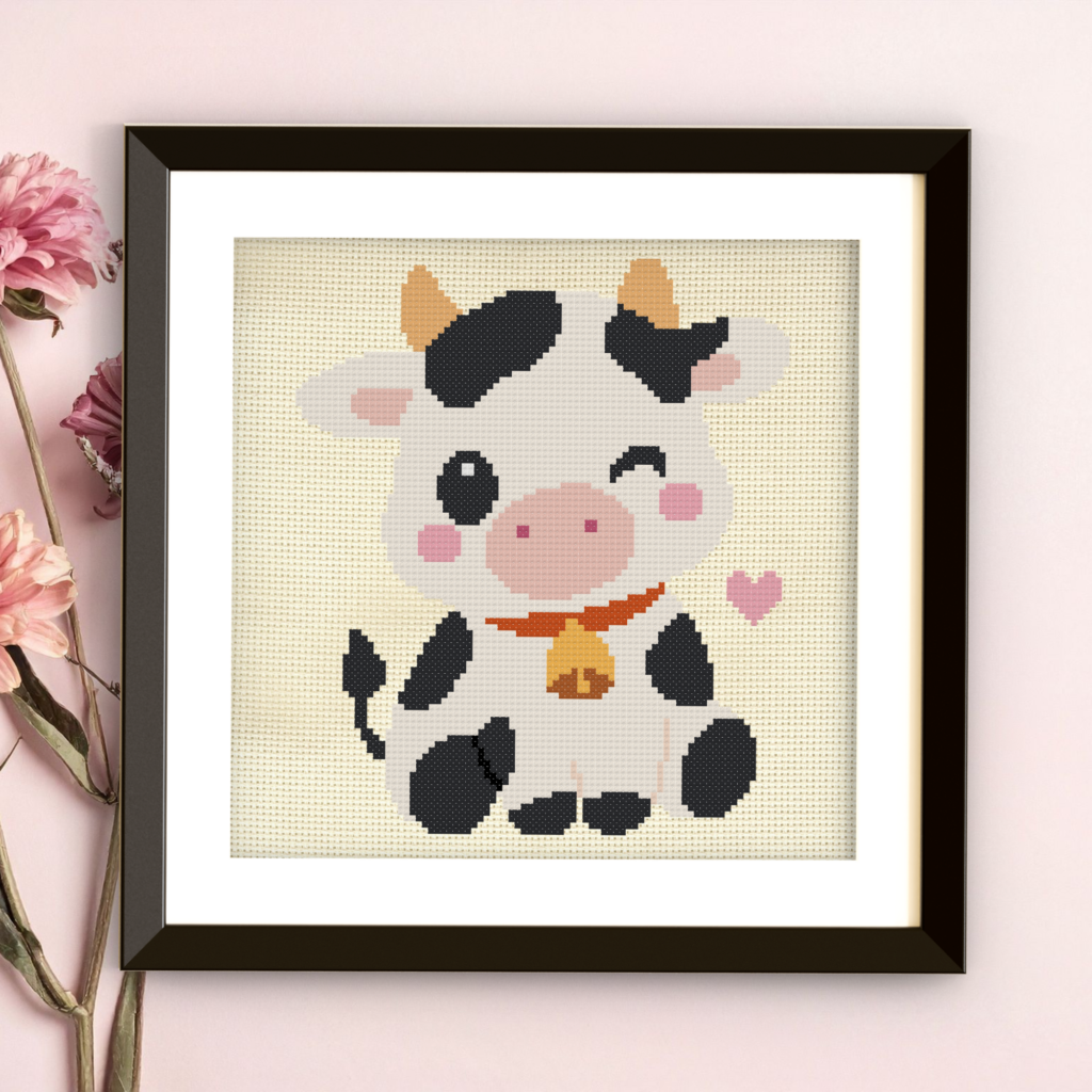Cutie Cow Cross Stitch Pattern