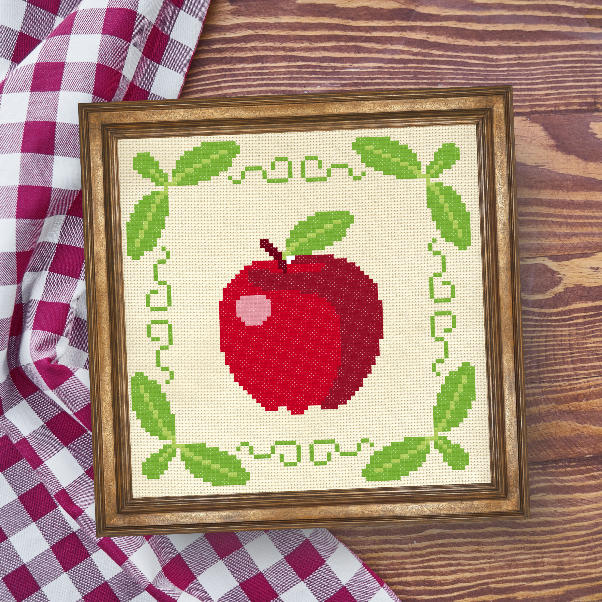 Apple Cross Stitch Pattern