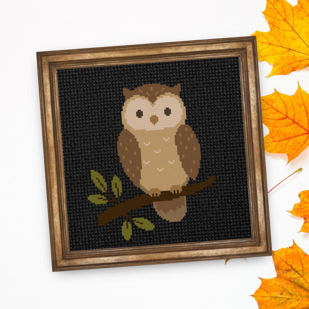 Woodland Owl Cross Stitch Pattern
