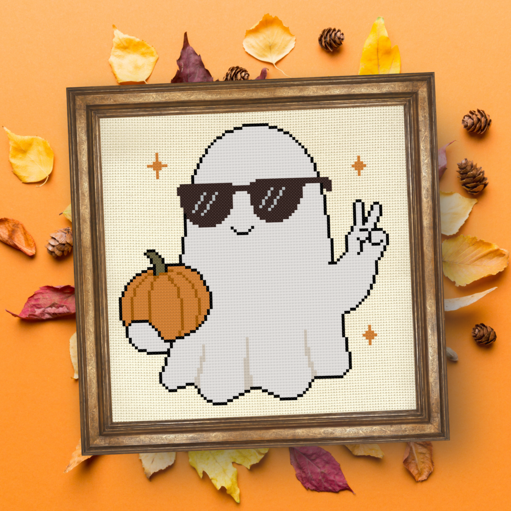 Too Cool Ghost Cross Stitch Pattern