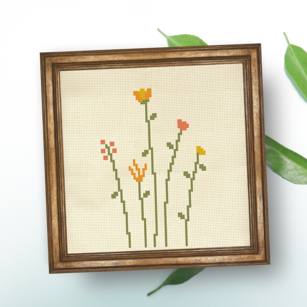 Delicate Florals Cross Stitch Pattern