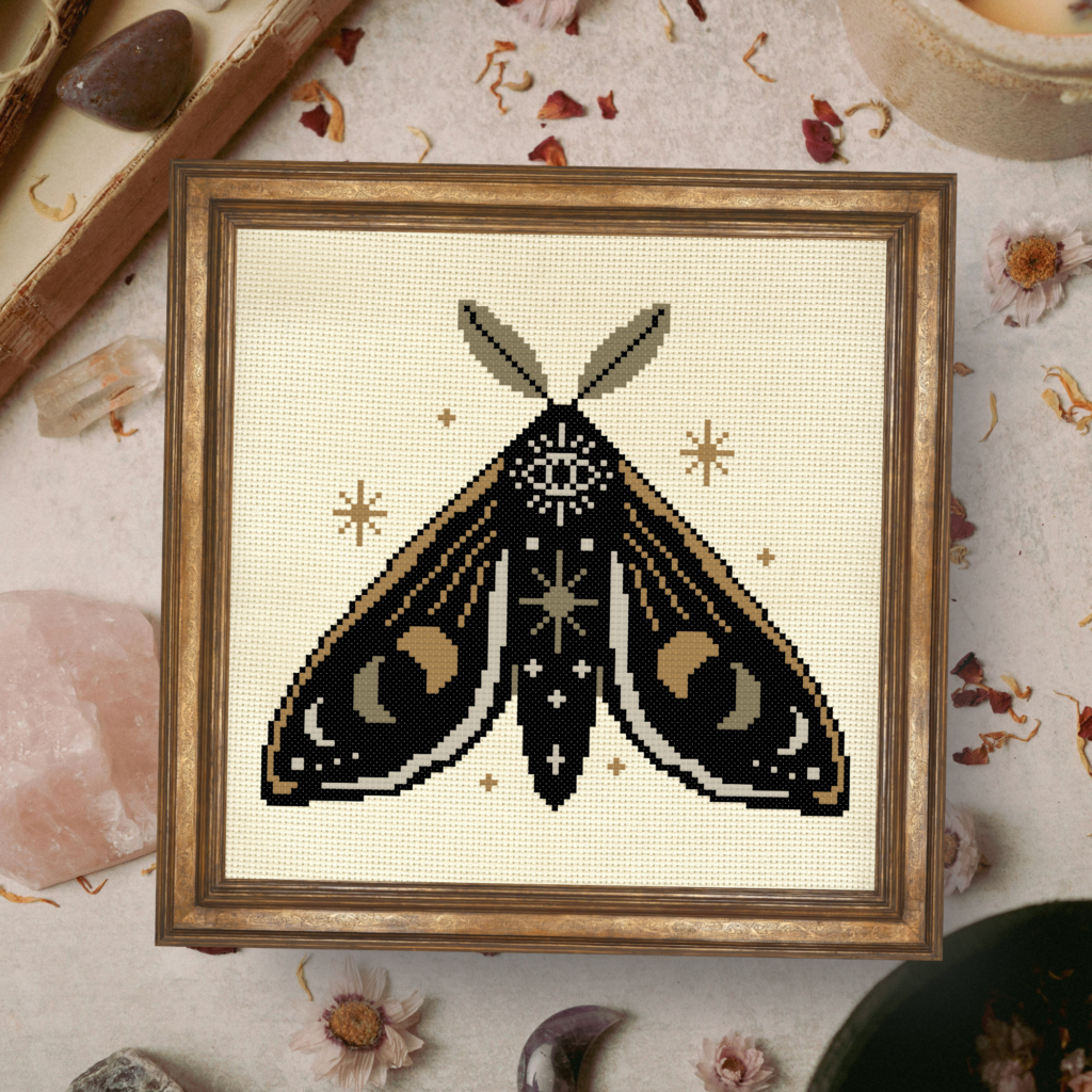 Moth Eye Cross Stitch Pattern