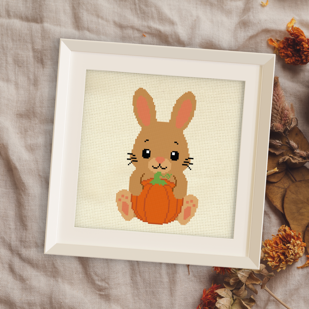 Bunny Pumpkin Cross Stitch Pattern