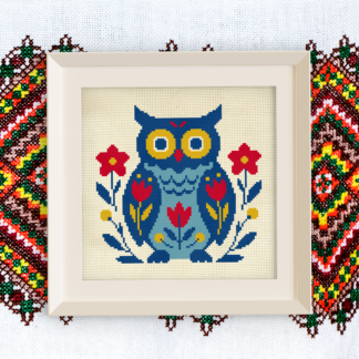 Folk Owl Cross Stitch Pattern