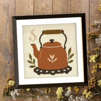 Rustic Kettle Cross Stitch Pattern