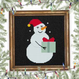 Snowman Gift Cross Stitch Pattern