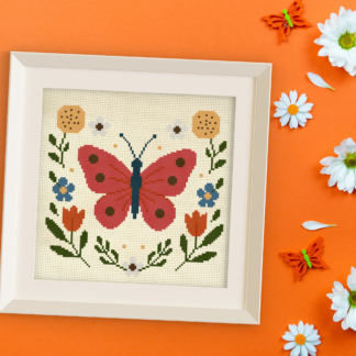 Butterfly Florals Cross Stitch Pattern