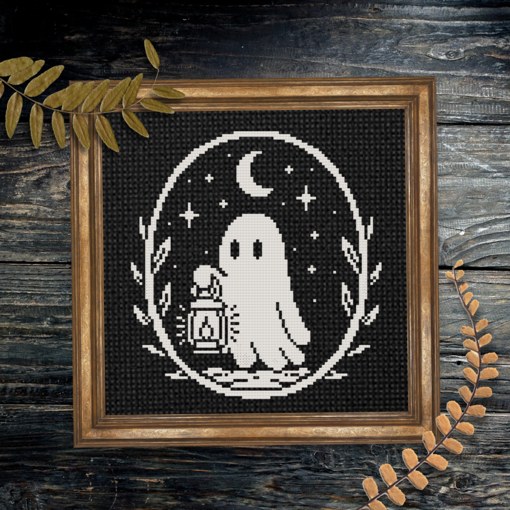 Ghost Lamp Cross Stitch Pattern