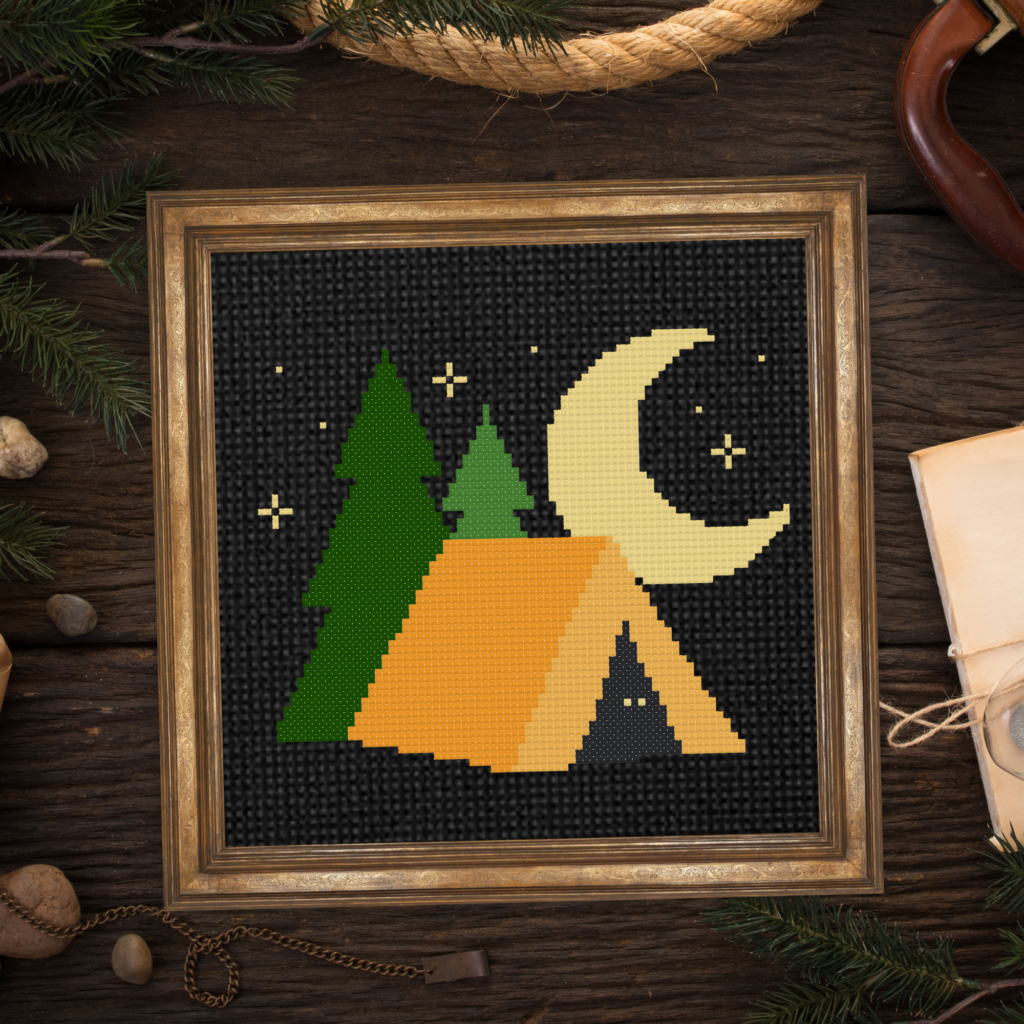 Camp Tent Cross Stitch Pattern