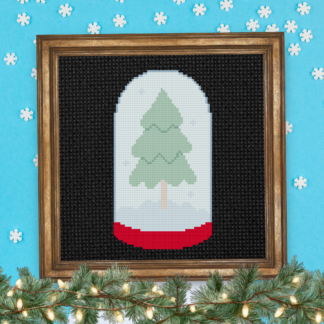 Winter Tree Glass Cross Stitch Pattern